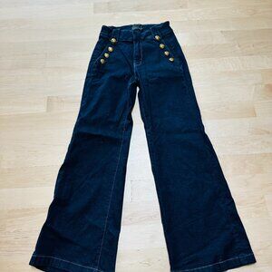 White House, black market Dark Denim High-Waisted jeans with Gold Buttons